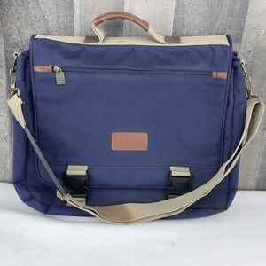 ING North West Expandable Laptop Messenger Bag Blue Shoulder Briefcase